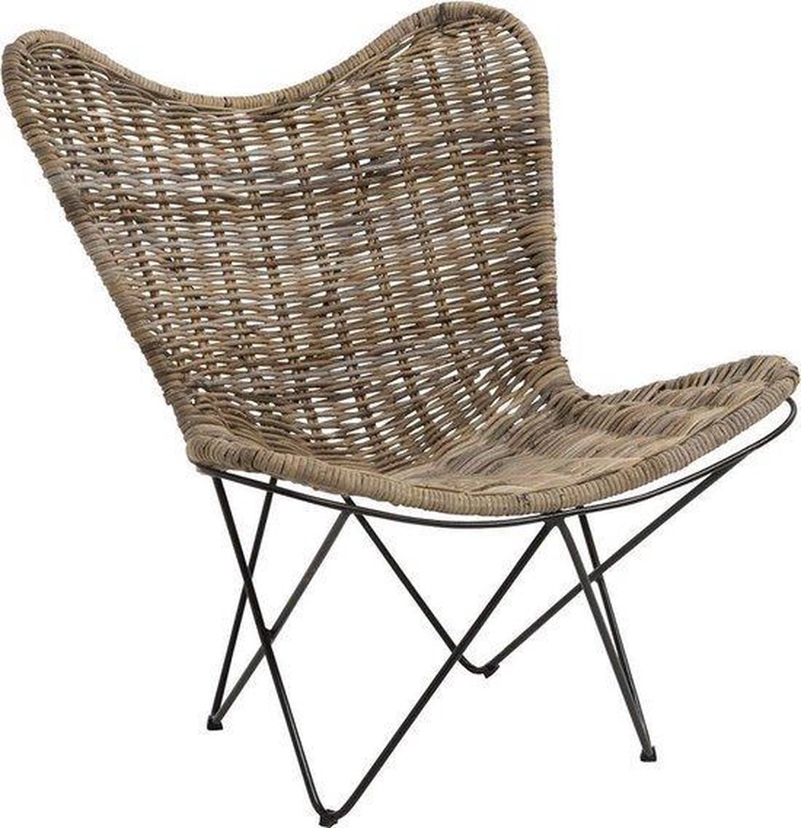Rotan lounge stoel naturel (vlinderstoel) |