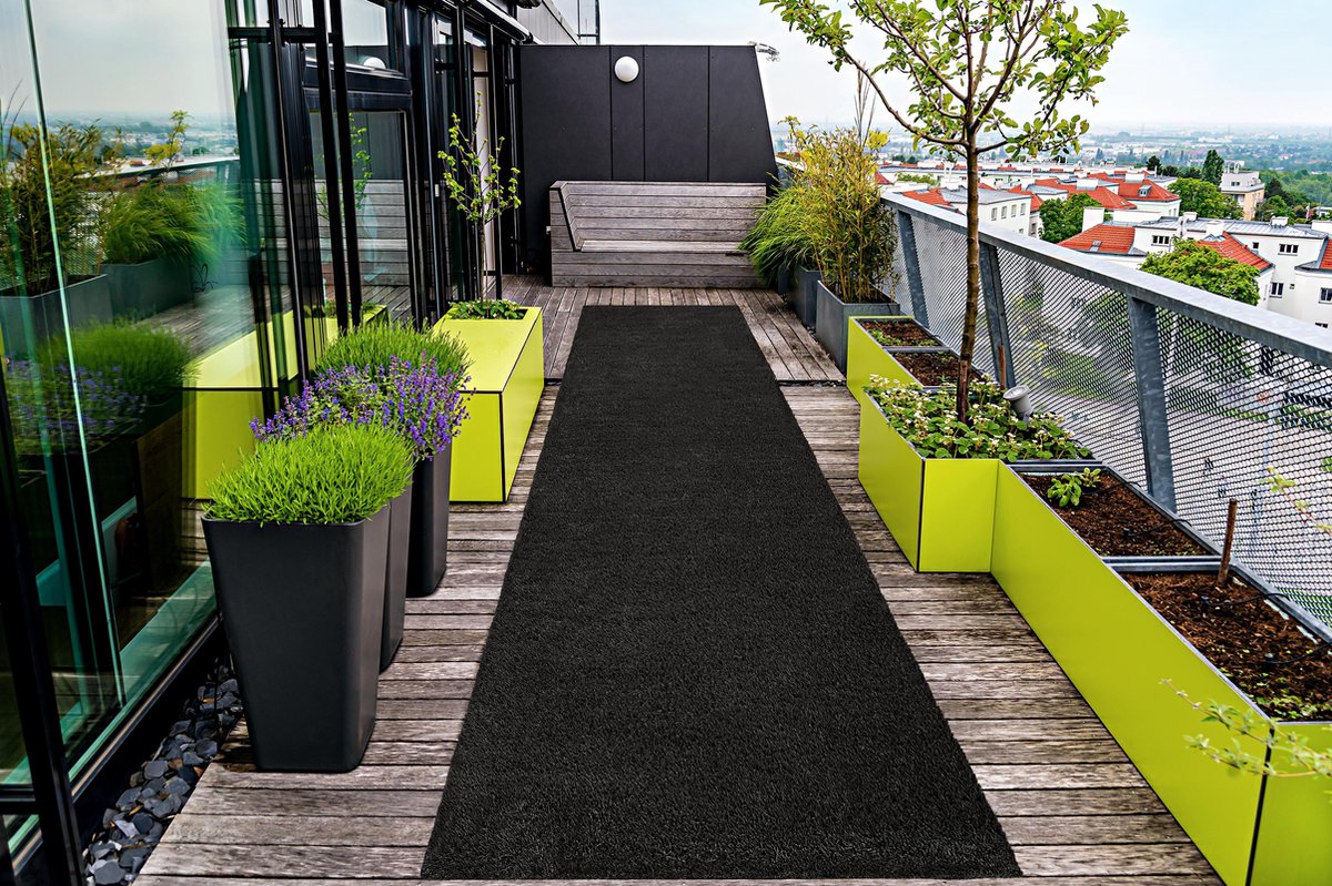 Kunstgras Tapijt RAINBOW Black Shadow - 2x5M - 25mm|artificial grass|gazon artificiel|zwart|tuin|balkon|terras|kinderkamer|speelkamer|grastapijt|gras mat|kerst