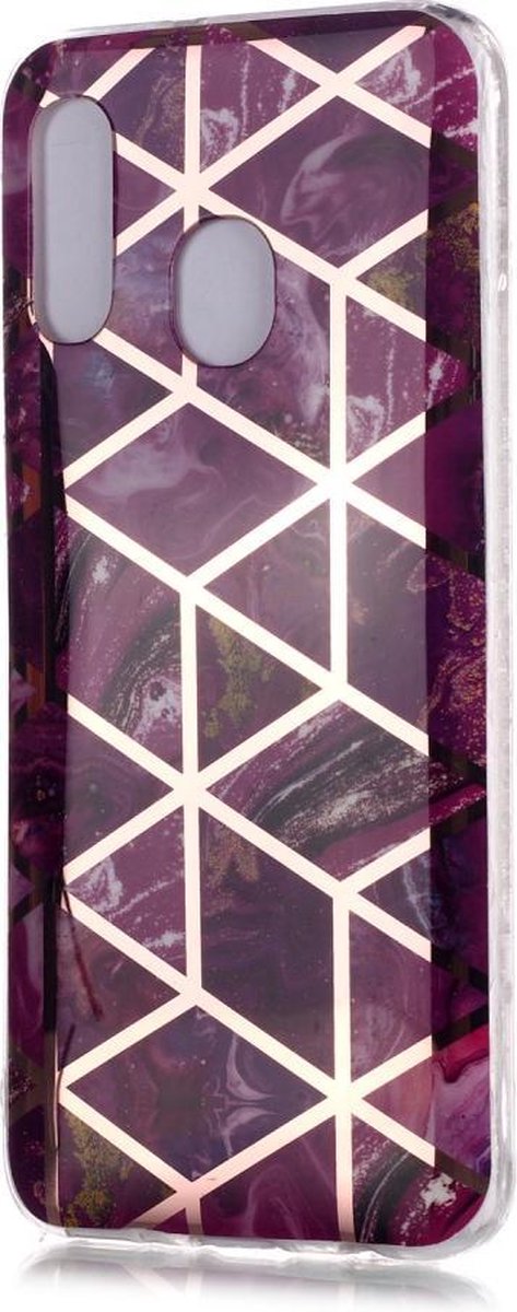 Coverup Marble Design TPU Back Cover - Geschikt voor Samsung Galaxy A20e Hoesje - Violet