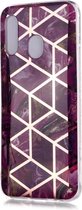 Samsung Galaxy A20e Hoesje - Marble Design - Violet