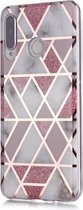 Huawei P30 Lite Hoesje - Marble Design - Roze