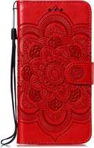 Samsung Galaxy M21 Hoesje - Bloemen Book Case - Rood