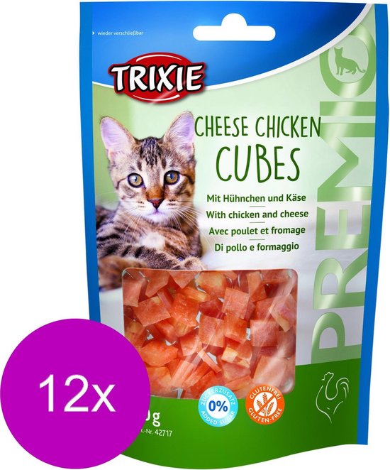 Trixie Premio Blokjes - Kattensnack - 12 x Kaas Kip 50 g