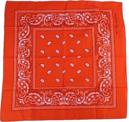 Zakdoek - Bandana - Oranje - 54 x 54 Cm - Een Stuk