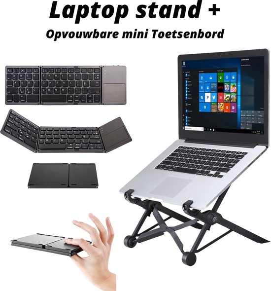 Zichzelf logo herder Laptop standaard|Toetsenbord draadloos|laptopstandaard|Toetsenbord|Opvouwbare  toetsenbord | bol.com