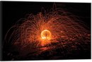 Dibond –Oranje Vuurwerk– 120x80 Foto op Aluminium (Met Ophangsysteem)