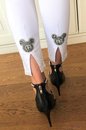 Broek met hoge taille Micky wit style2020