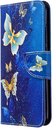 Goud blauw vlinder agenda book case hoesje Huawei P40 Lite E