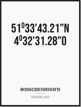 Poster/kaart BOSSCHENHOOFD met coördinaten