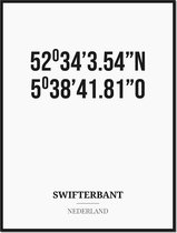 Poster/kaart SWIFTERBANT met coördinaten