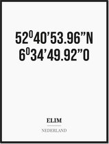 Poster/kaart ELIM met coördinaten