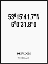 Poster/kaart DE FALOM met coördinaten
