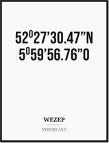 Poster/kaart WEZEP met coördinaten