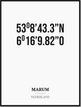 Poster/kaart MARUM met coördinaten