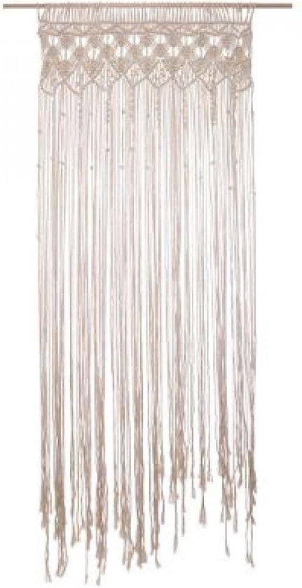 Boho Macrame Gordijnen voor Windows, Macrame Muurophanging/Deurgordijnen, Handgemaakte Natuurlijke Katoenen Touw Geweven Kunst Home Decor voor Woonkamer/Bruiloft,A-90x180cm