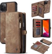 CaseMe - Hoesje geschikt voor iPhone 11 Pro Max - 2 in 1 Wallet Book Case - Bruin