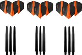 Harrows Retina Oranje 3 sets flights -  3 sets Medium shafts zwart