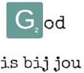 Tekstbord letterblok  - God is bij jou