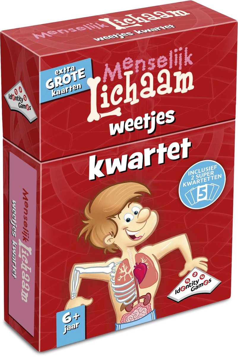 Menselijk Lichaam Weetjes Kwartet - Kaartspel - Boordevol leuke feitjes over het lichaam