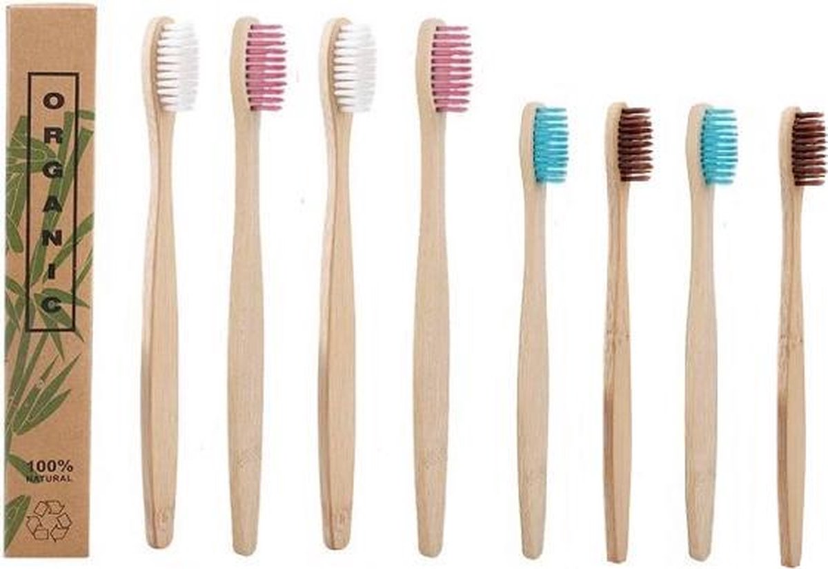 Passief Vouwen Preventie Bamboe (houten) tandenborstels familieset (biologisch afbreekbaar): 4  tandenborstels... | bol.com