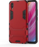 Shockproof PC + TPU Case voor Vivo V11 (V11 Pro), met houder (rood)