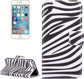 For  iPhone 8 & 7  Zebra streeps patroon lederen hoesje met houder & Card Slots & Wallet