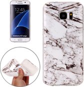 Voor Galaxy S7 edge / G935 White Marbling Pattern Soft TPU Protective Back Cover Case