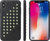 Star Series Retro Crazy Horse Texture PU lederen tas voor iPhone XS Max (zwart)