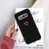 Voor Galaxy S10 Golden Love Heart Pattern Frosted TPU beschermhoes (zwart)