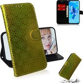 Voor Huawei P20 Lite 2019 / Nova 5i effen kleur kleurrijke magnetische gesp horizontale flip pu lederen case met houder & kaartsleuven & portemonnee & lanyard (geel)