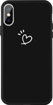 Voor iphone xs / x drie stippen love-heart patroon kleurrijke frosted tpu telefoon beschermhoes (zwart)