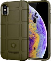 Volledige dekking schokbestendige TPU Case voor iPhone XS (groen)