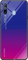 Voor Galaxy A8s Gradient Color Glass Case (Rood Blauw)