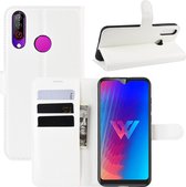Litchi Texture Horizontal Flip Leren Case voor LG W30, met Portemonnee & Houder & Kaartsleuven (wit)