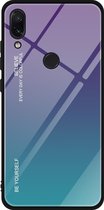 Voor Geschikt voor Xiaomi Redmi Note 7 glazen behuizing met kleurverloop (paars)