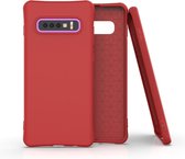 Voor Galaxy S10 Plus effen kleur TPU Slim schokbestendige beschermhoes (rood)
