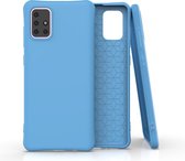 Voor Galaxy A71 effen kleur TPU Slim schokbestendige beschermhoes (blauw)