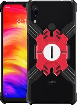 Voor Xiaomi Redmi Note 7 Hero-serie Anti-val Slijtvaste metalen beschermhoes met beugel (zwart rood)