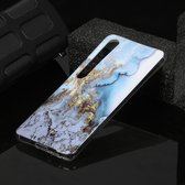 Voor Xiaomi Mi 10 Marble Pattern Soft TPU beschermhoes (zeeblauw)