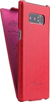 Fierre Shann Retro Oil Wax Texture Vertical Flip PU Leather Case voor Galaxy Note 8 (Rood)