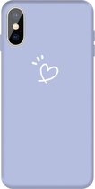 Voor iPhone XS Max Three Dots Love-heart Pattern Colorful Frosted TPU Phone beschermhoes (lichtpaars)