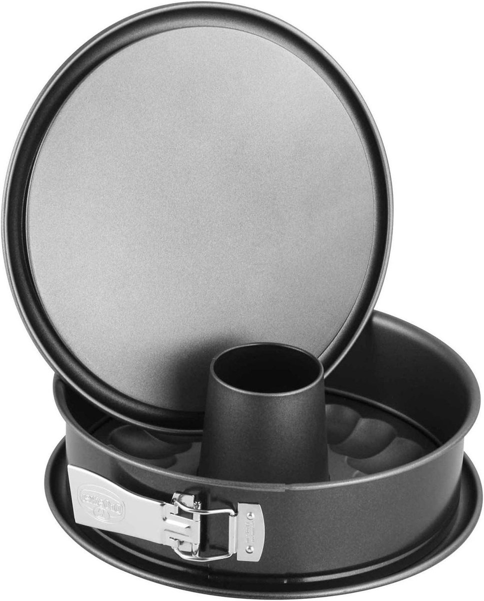 Taartvorm Set - Springvorm Met Bodems - Zelf Bakken - Keramisch Versterkte Antiaanbaklaag - Ø 24 cm - Grijs