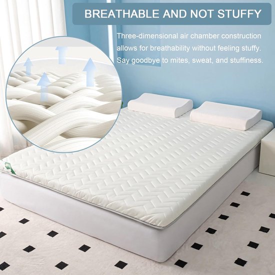 Japanse futonmatras - Vloerbed matras - Ruimtebesparend slapen - Ademend en opvouwbaar - 100 x 200 cm - Grijs — afbeelding 3