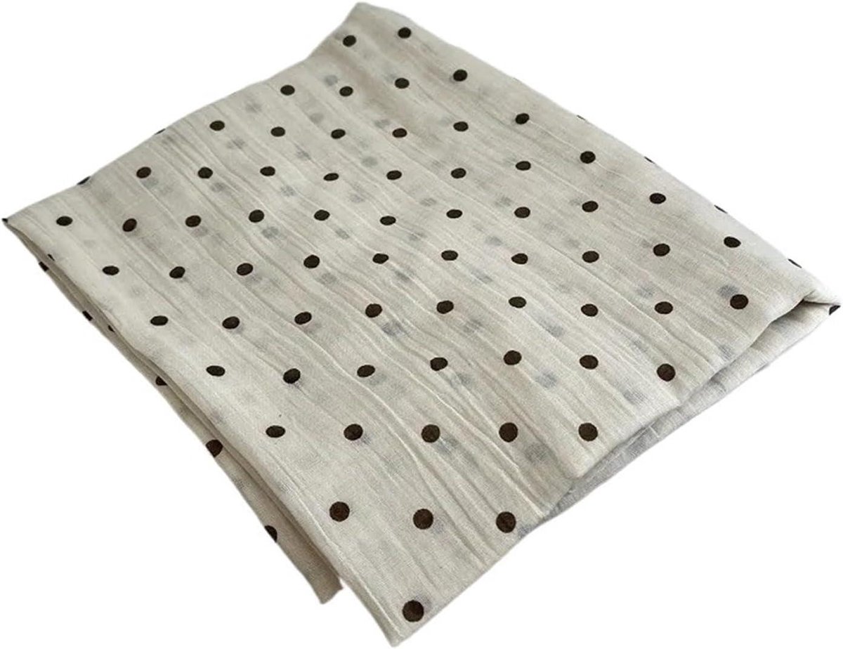 Katoenen Linnen Sjaal - Nekwarmer - Dagelijks Gebruik - Lichtgewicht Ademend - Lang - Polka Dot