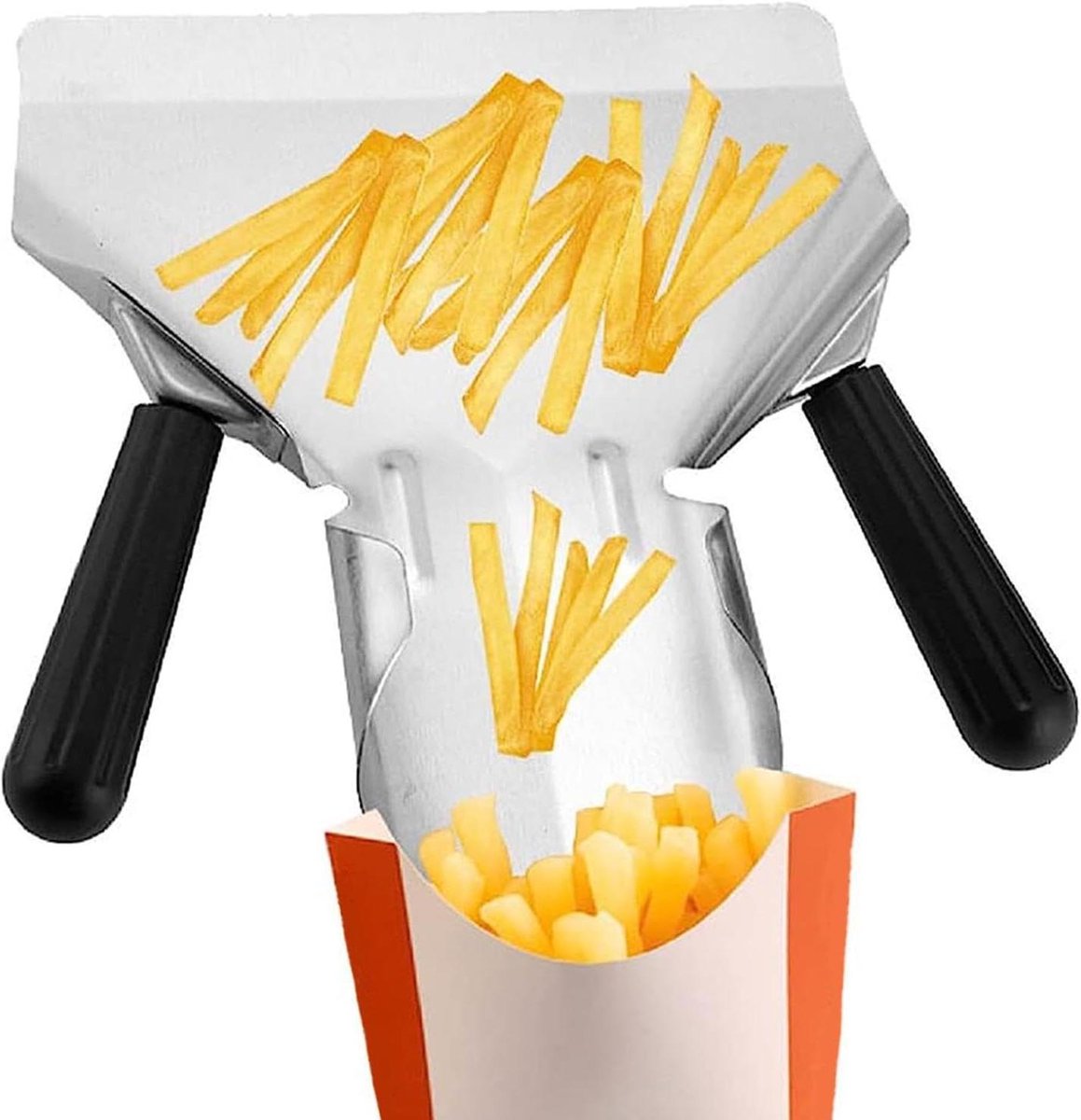 Frietschep - Snackschep - Eten Serveren - Roestvrij Staal - N.v.t. - Zilverkleurig