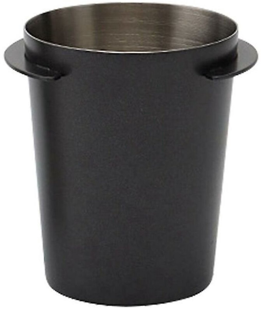 Zwarte koffiemaatbeker van 54 mm geschikt voor portafilters van espressomachines.