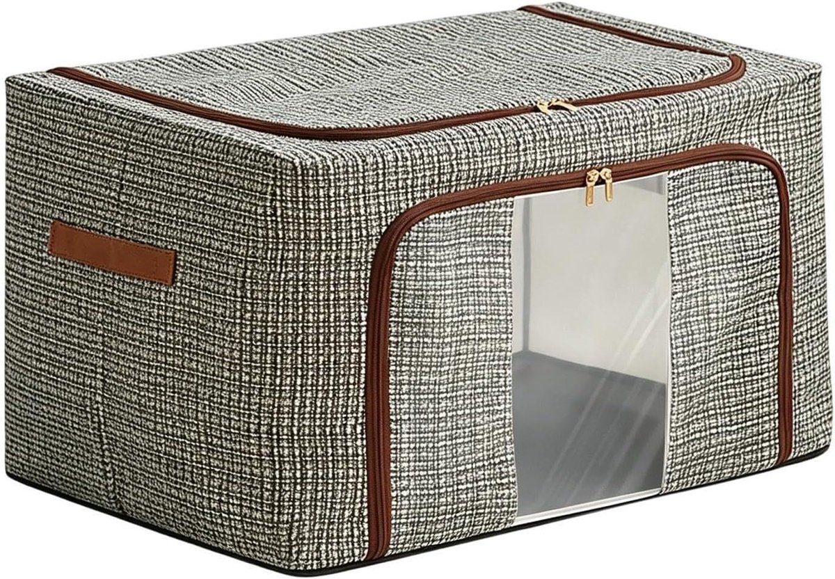 Kledingopbergbox - Opvouwbare organizer - Ruimte Besparen - Geurloos Materiaal - 66L - Grijs
