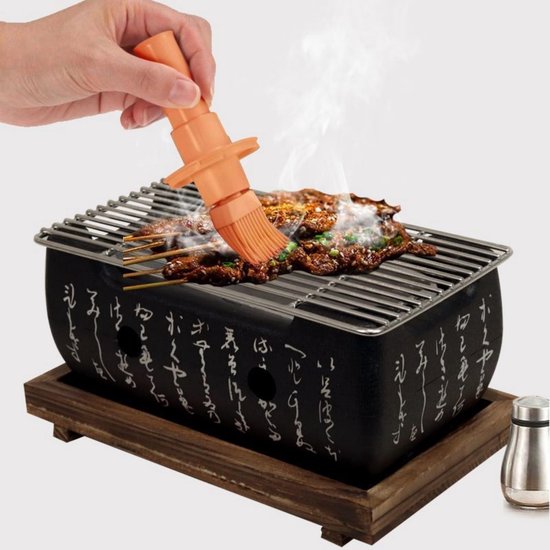 VT Goods - BBQ-grill - Japanse stijl - Tafelgrill voor binnen en buiten - Houtskool barbecue - Rechthoekige oven - Perfect voor feestelijke gelegenh.. van Merkloos — afbeelding 5