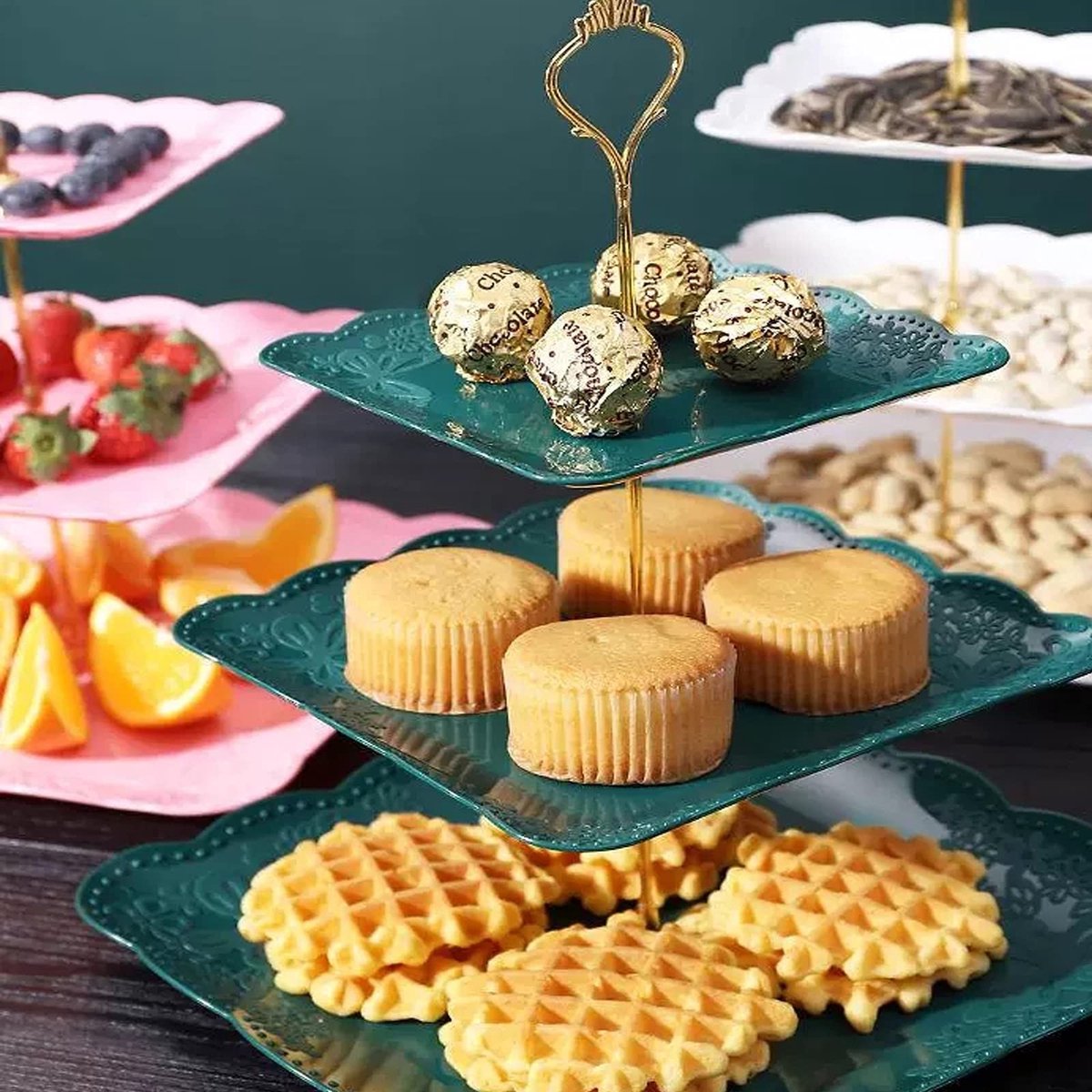 Cosensi - Dailygoods - 3-Laags Taartstandaard voor Bruiloften en Feestjes
