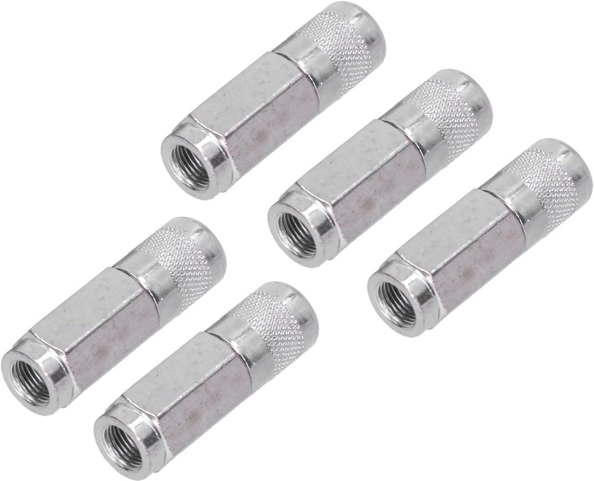 Vetspuitkoppeling Set - Vettip Mondstuk - Onderhoud Apparatuur - Platte Mond Zelfremmend - 1/8 Inch Draad - Metaal